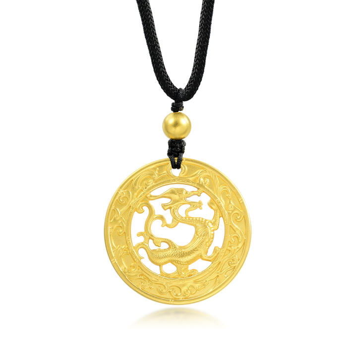 周生生文化祝福“东方古祖”足金古法黄金龙颈饰