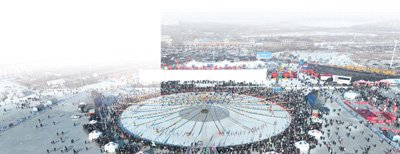 查干湖第二十二届冰雪渔猎文化旅游节吸引了众多游客。刘剑锋摄