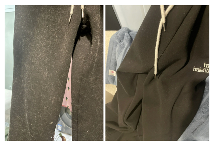 使用完烘干机前后对比：图源小红书@LaLa🐰