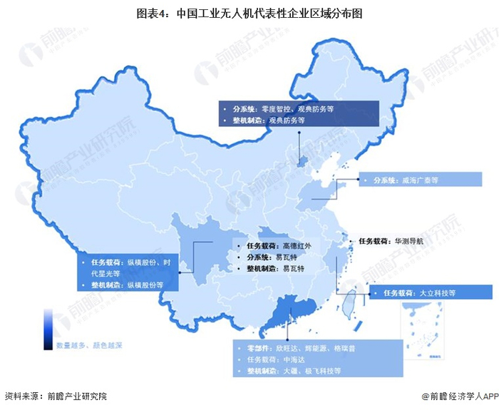 无人机产业园区分布图：浙江最多
