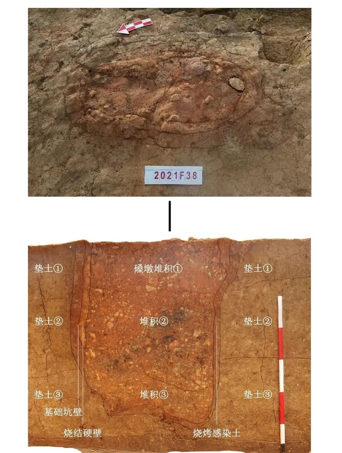 △  F38 磉墩（25 号磉墩）平、剖面照