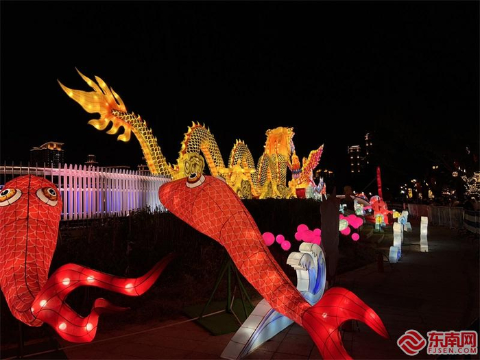 “龙凤呈祥”灯组。东南网见习记者 唐宇松 摄