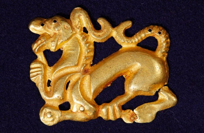 吉林省博物院藏辽代金龙饰件（来源：吉林省博物院）