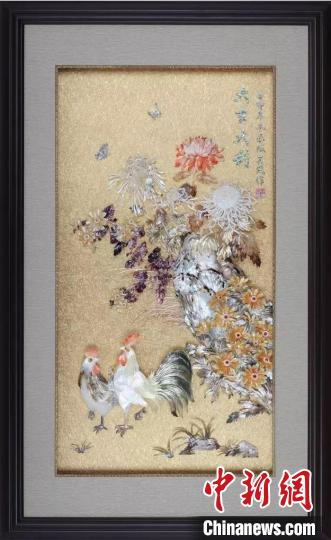 　　贝雕画作《大吉大利》。图片来源：台湾《经济日报》