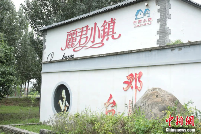 邓台村村口，邓丽君的头像映入眼帘。大名县宣传部 供图