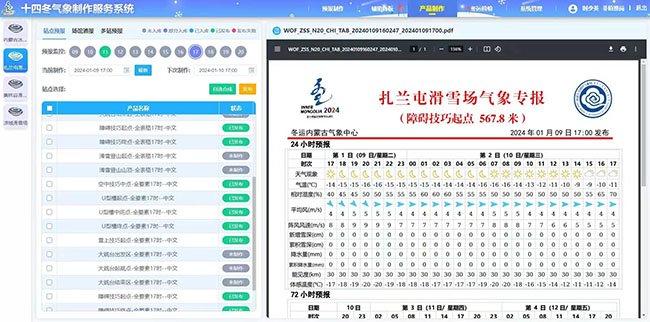 “十四冬”气象预报制作服务系统 内蒙古自治区气象局供图