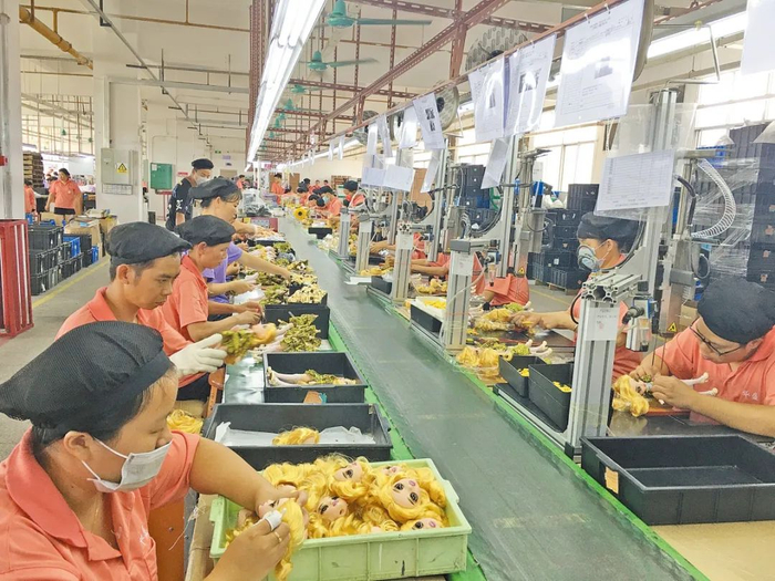 资料图：玉林市一家玩具厂家生产车间。记者 邓盛龙 摄