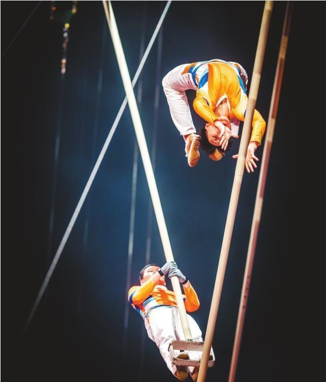         大连杂技团全新创排的集惊、奇、险于一体的“荡爬杆”节目，在欧洲实力圈粉。    本文图片为受访者供图