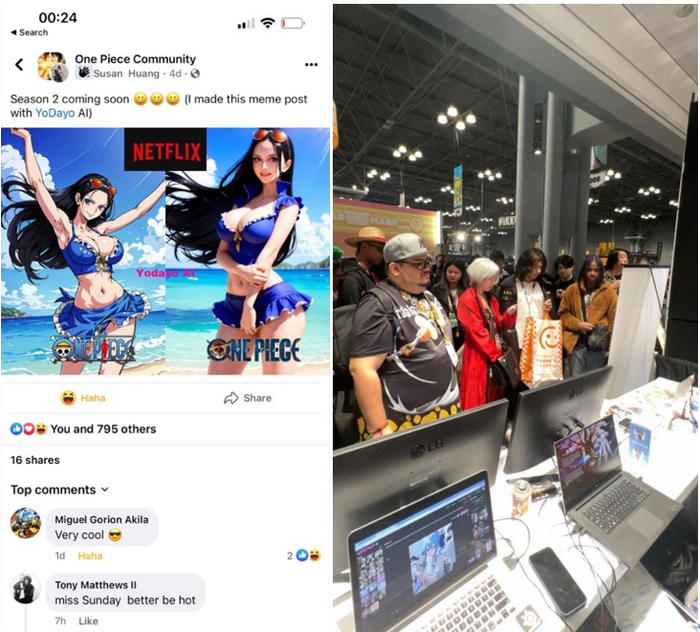 Yodayo线上推广的内容（左），Yodayo