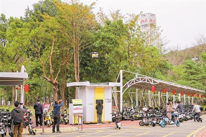 美团无人机北大深研院航线近日开航。（受访企业供图）