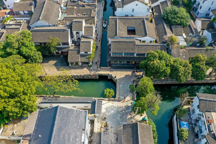 航拍江苏苏州平江历史文化街区.图片来源:视觉中国
