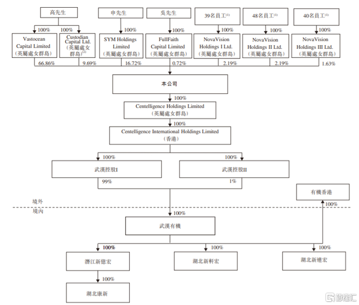 公司发行前股权架构，图片来源：招股书