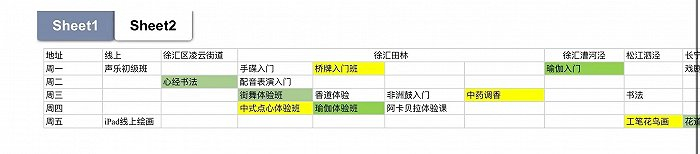 丁丁的意向课程表 图源：受访者供图