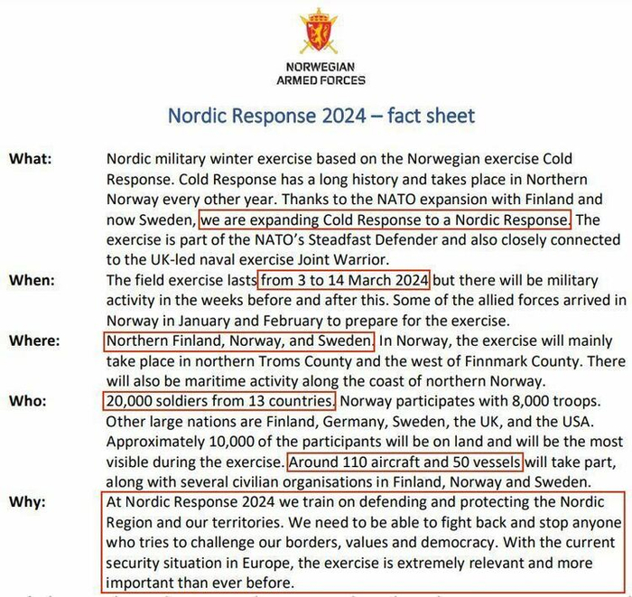 　　△挪威国防军官网“北欧响应”演习专页截图