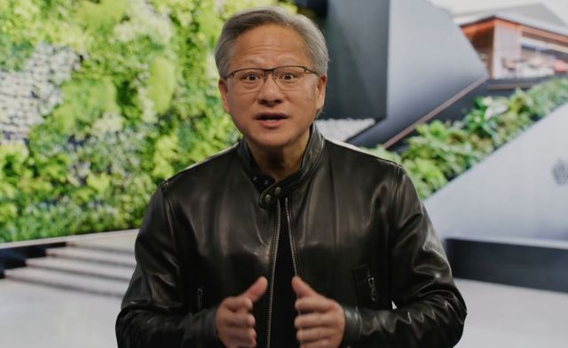 ▲（英伟达创始人黄仁勋于2023 GTC大会。图源/英伟达）