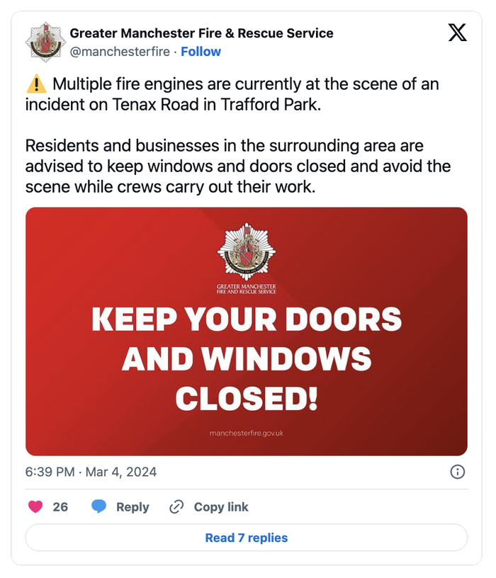 信息图片X/twitter@manchesterfire