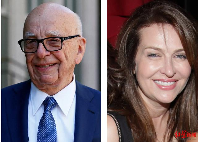 ▲默多克与埃琳娜·朱科娃订婚