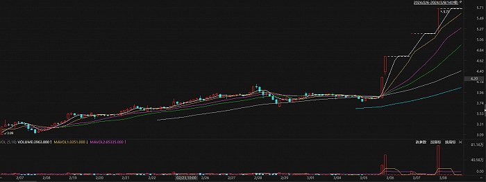 图片：安彩高科2024年2月8日至3月8日股价情况，来源：东方财富Choice数据。