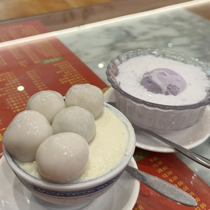 双皮奶汤圆。麦彤欣