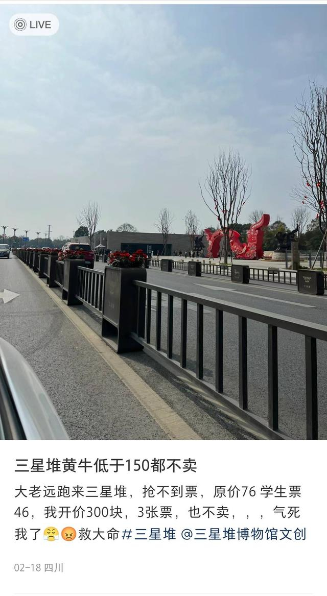 游客在网络平台吐槽三星堆“黄牛票” 网络截图