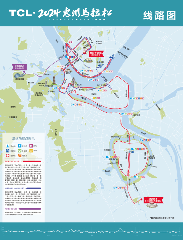 图1 2024惠州马拉松赛事路线示意图