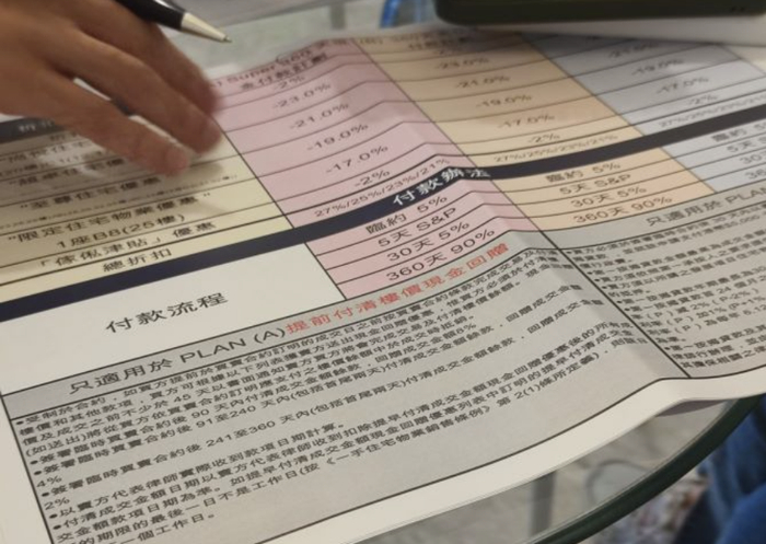 某新盘置业顾问讲解付款流程 每经记者 陈荣浩 摄