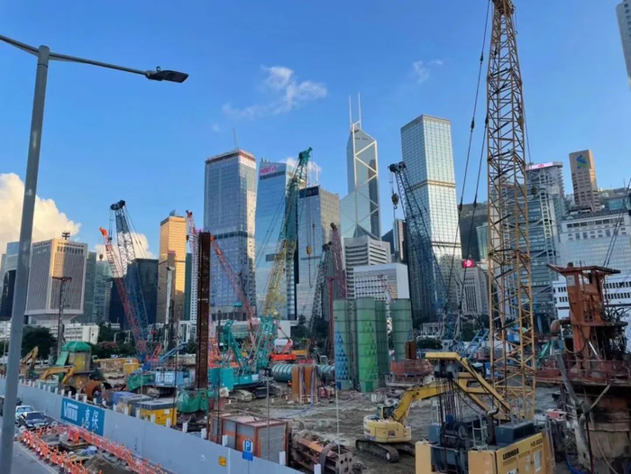 香港中心区域建设现场 每日经济新闻资料图