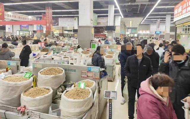 ▲2023年12月30日上午，亳州中药材专业市场二楼大厅，很多药商在此选购中药材。新京报记者 韩福涛 摄 