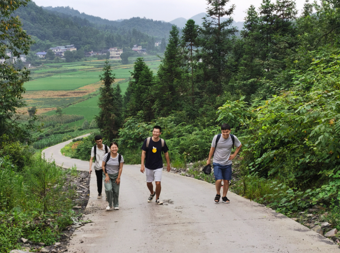 易卓和团队在调研 /图源：澎湃新闻
