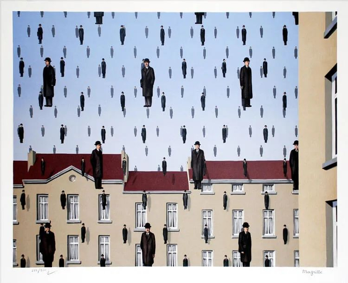 △René Magritte, Golconda, 1953