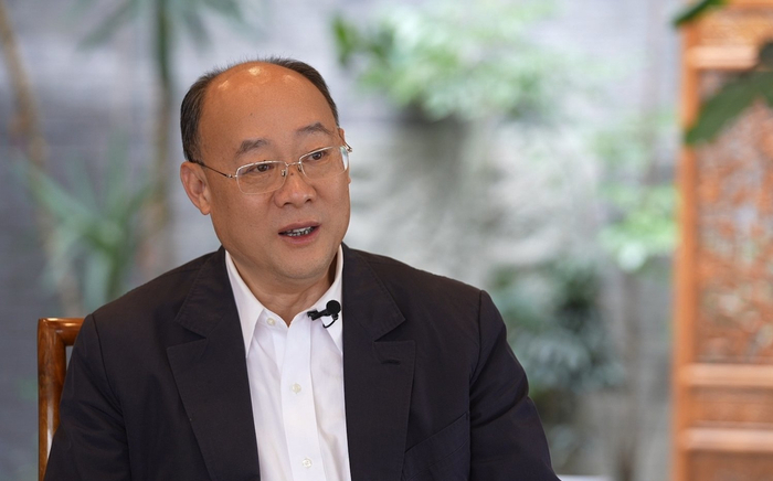 蓝逢辉接受采访。吴枫 摄