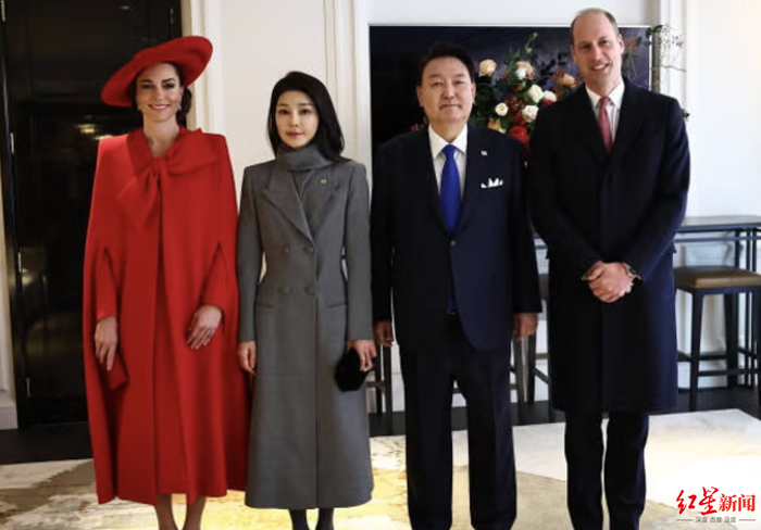 ▲2023年11月，韩国总统携夫人对英国进行访问