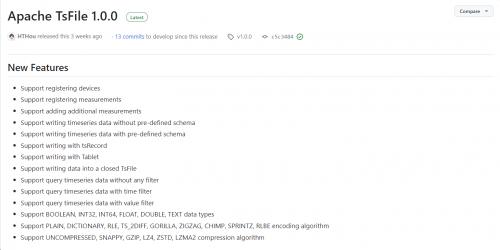 TsFile 1.0.0 版本内容