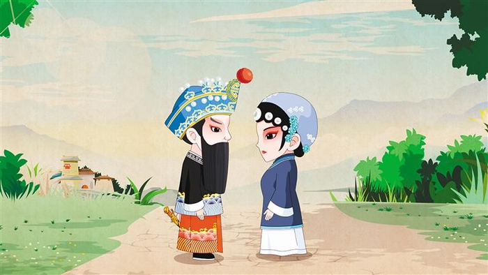 动画片《漫赏秦腔之五典坡》。  （受访者供图）