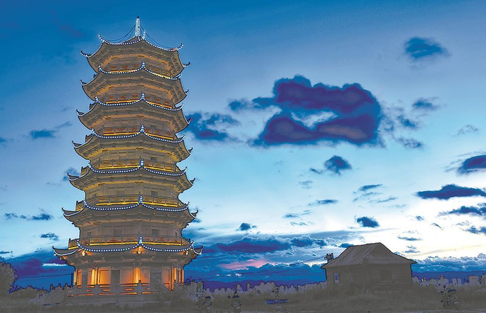     重建后的雁阵塔 范将 摄