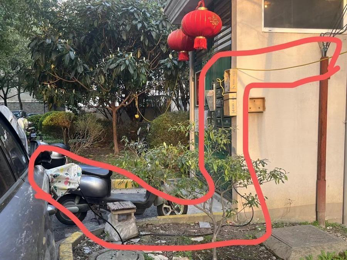 森安苑小区里正在充电的新能源车。