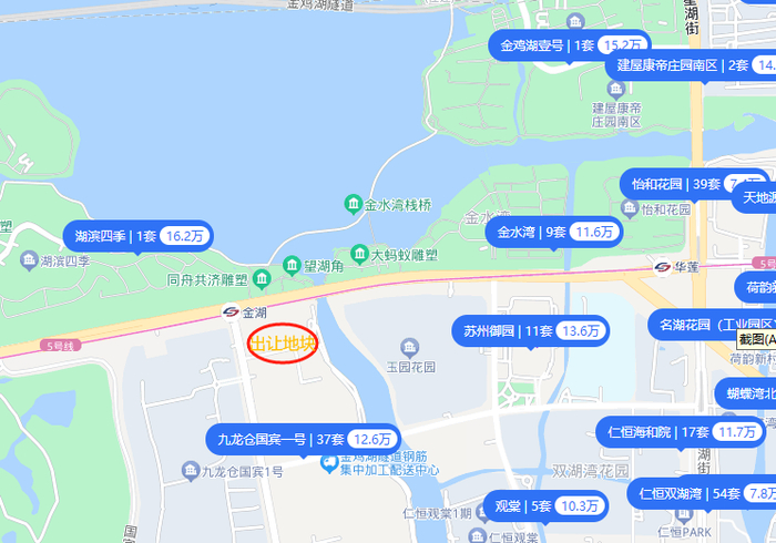 出让地块周边二手房价格    图片来源：贝壳网