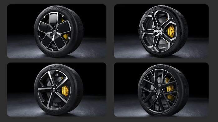 ▲小米SU7四种轮毂轮胎组合 图片来源：小米汽车官方微博