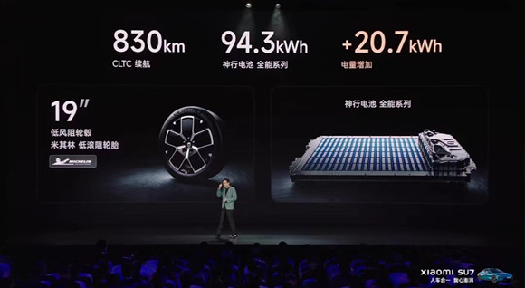 小米SU7 Pro将搭载神行电池全能系列，图片来源：小米集团发布会 