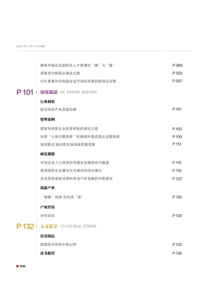 左右滑动查看2024年第3期目录