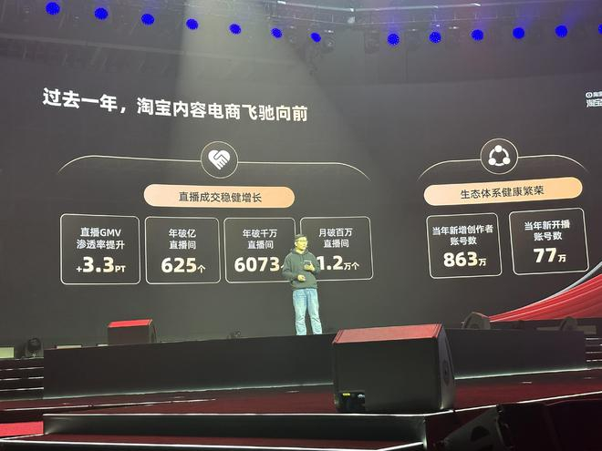 淘天集团内容电商事业部总经理程道放在2024淘宝内容电商盛典上 图片来源：每经记者 陈婷 摄