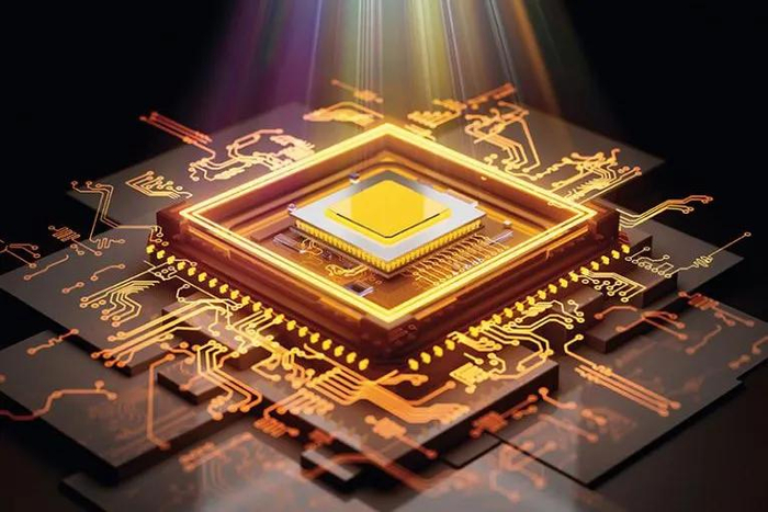 全模拟光电智能计算芯片效果图。新华社图