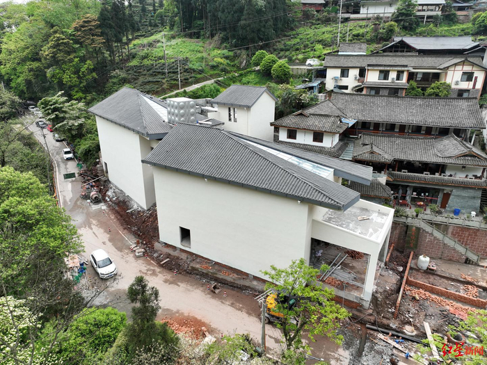 ▲天台山萤火虫微博物馆建设现场