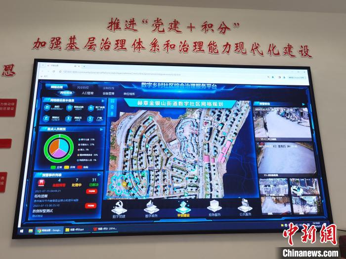 图为赫章县金银山社区的数字乡村社区综合治理服务平台.周燕玲摄