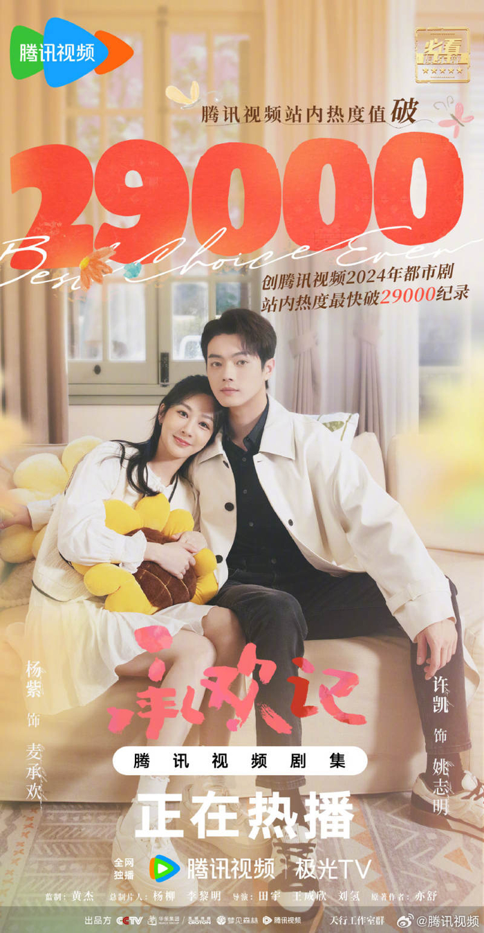 《承欢记》站内热度值破29000海报。