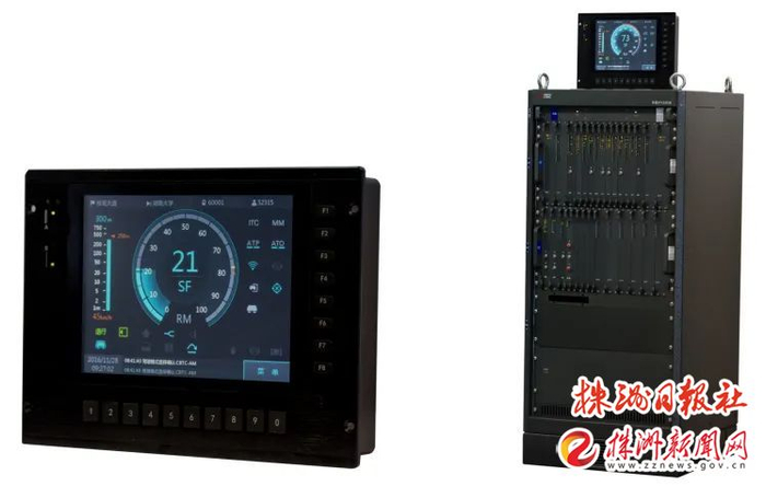 ▲ CBTC车载机柜及DMI显示器。 图片来源：中车时代电气微信公众号