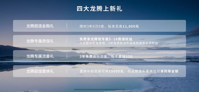 奔腾B70龙腾版四大购车礼。 一汽奔腾供图 华龙网发