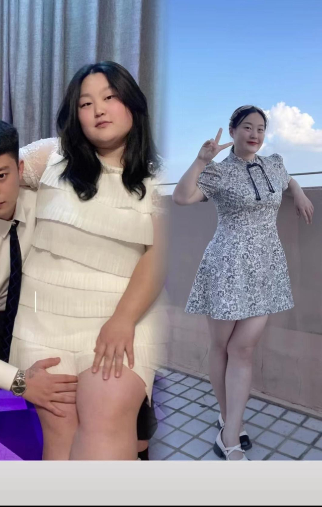 李豆减肥前后对比图 受访者供图