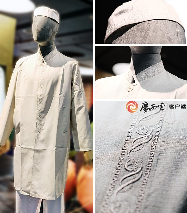 广西民族博物馆展出的回族服饰。万晶/摄