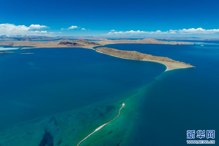 4月14日拍摄的色林错（无人机照片）。新华网 旦增努布 摄